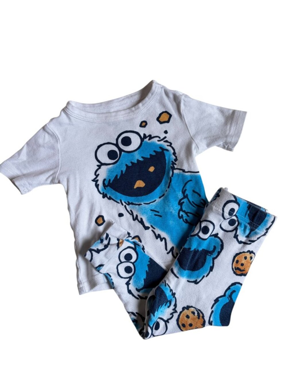 Sesame Street Cookie Monster Short Sleeve / Long Pants Pajama Set (2T)
